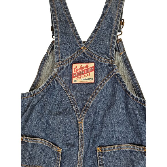 Carhartt Kids Denim Overalls 4T Adjustable Straps & Pocket Details Blue - Picture 4 of 6